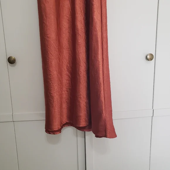 House of Harlow 1960 Copper Silky Midi/Maxi Slip Dress Small - Picture 6 of 13